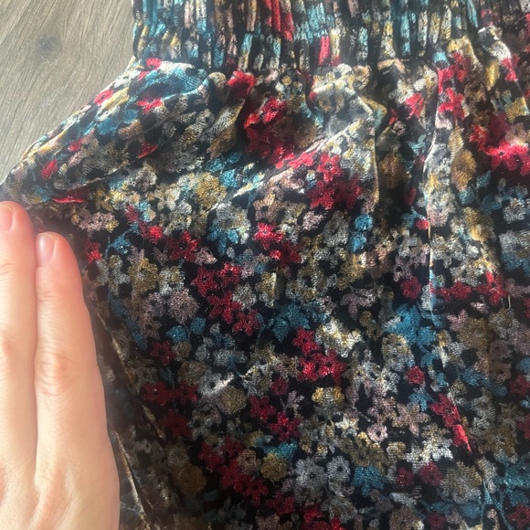 NEXT Velvet Floral Ruffle Shorts in Multi Color - Picture 2 of 4